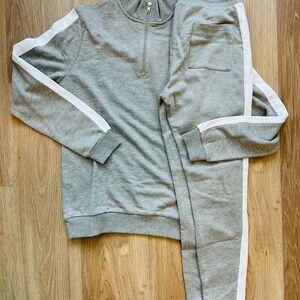 ASOS Gray and White Stripe Athleisure Set